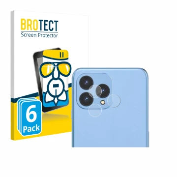 Parte frontal de un envase de producto con el logotipo de la marca BROTECT. Al lado se muestra el dispositivo Cubot P80 (SÓLO 