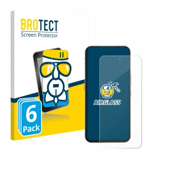 Parte frontal de un envase de producto con el logotipo de la marca BROTECT. Al lado se muestra el dispositivo Oukitel WP210 5G