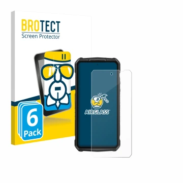 Parte frontal de un envase de producto con el logotipo de la marca BROTECT. Al lado se muestra el dispositivo Ulefone Armor 29