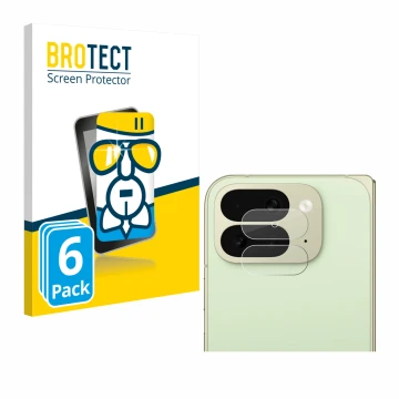 Parte frontal de un envase de producto con el logotipo de la marca BROTECT. Al lado se muestra el dispositivo Google Pixel 10 