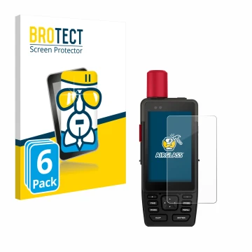 Parte frontal de un envase de producto con el logotipo de la marca BROTECT. Al lado se muestra el dispositivo Garmin GPSMAP H1
