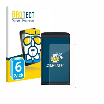 Parte frontal de un envase de producto con el logotipo de la marca BROTECT. Al lado se muestra el dispositivo Vasco Translator