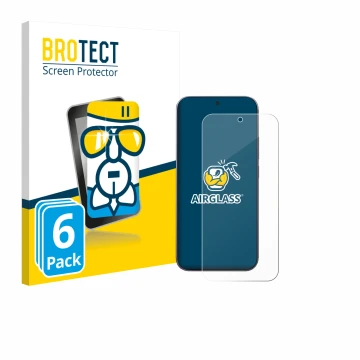 Parte frontal de un envase de producto con el logotipo de la marca BROTECT. Al lado se muestra el dispositivo Xiaomi 17 Pro Ma