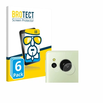 Parte frontal de un envase de producto con el logotipo de la marca BROTECT. Al lado se muestra el dispositivo Sharp Aquos Sens