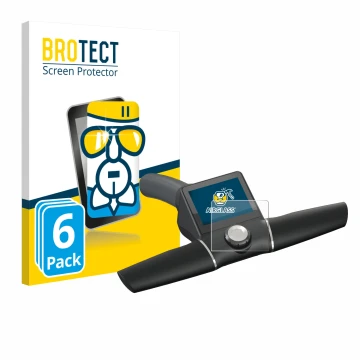 Parte frontal de un envase de producto con el logotipo de la marca BROTECT. Al lado se muestra el dispositivo Motocaddy M7 GPS