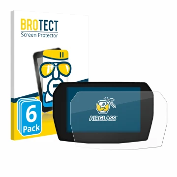 Parte frontal de un envase de producto con el logotipo de la marca BROTECT. Al lado se muestra el dispositivo Ducati Panigale 