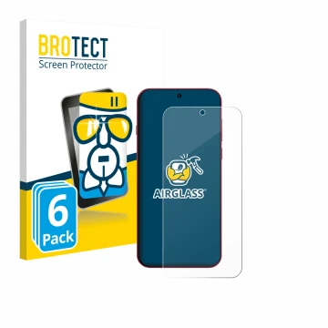 Parte frontal de un envase de producto con el logotipo de la marca BROTECT. Al lado se muestra el dispositivo Oppo Find X9 Pro