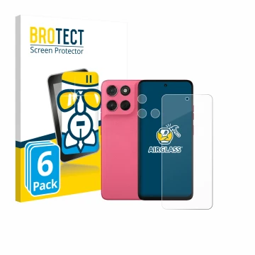 Parte frontal de un envase de producto con el logotipo de la marca BROTECT. Al lado se muestra el dispositivo Motorola Moto G5
