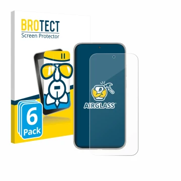 Parte frontal de un envase de producto con el logotipo de la marca BROTECT. Al lado se muestra el dispositivo Huawei Mate 70 A