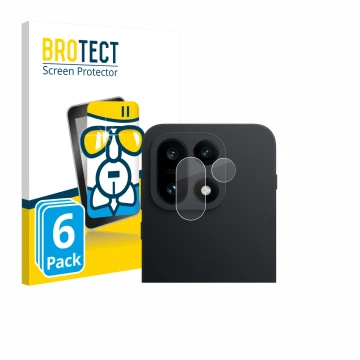 Parte frontal de un envase de producto con el logotipo de la marca BROTECT. Al lado se muestra el dispositivo OnePlus 15 (SÓLO
