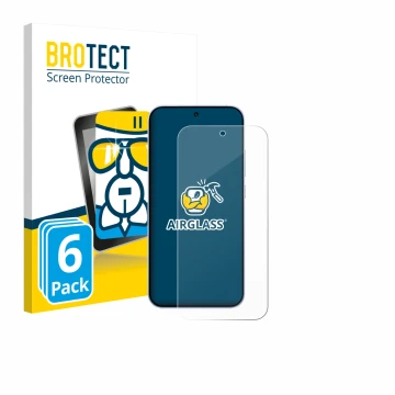 Parte frontal de un envase de producto con el logotipo de la marca BROTECT. Al lado se muestra el dispositivo Oppo Reno 15 con