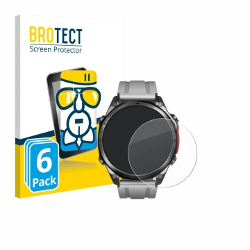 Parte frontal de un envase de producto con el logotipo de la marca BROTECT. Al lado se muestra el dispositivo Doogee Anywise W