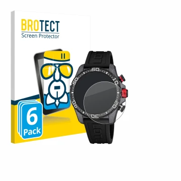 Parte frontal de un envase de producto con el logotipo de la marca BROTECT. Al lado se muestra el dispositivo Lotus Connected 