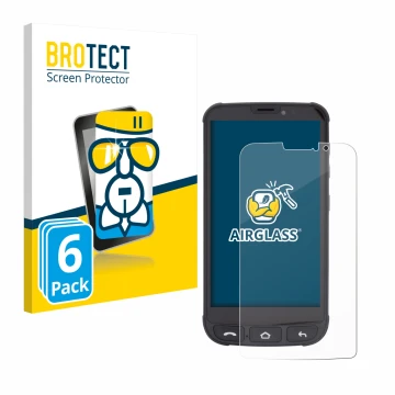 Parte frontal de un envase de producto con el logotipo de la marca BROTECT. Al lado se muestra el dispositivo Olympia Neo Mini