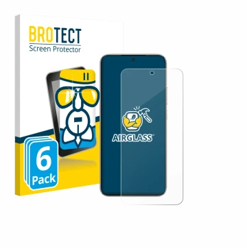 Parte frontal de un envase de producto con el logotipo de la marca BROTECT. Al lado se muestra el dispositivo Honor X70 con su