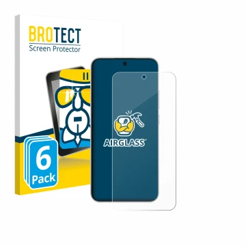 Parte frontal de un envase de producto con el logotipo de la marca BROTECT. Al lado se muestra el dispositivo Oppo F31 Pro con