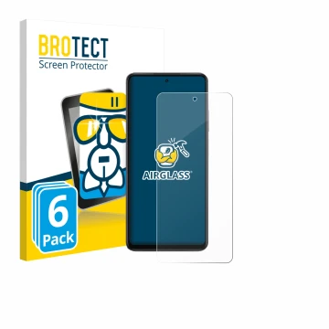 Parte frontal de un envase de producto con el logotipo de la marca BROTECT. Al lado se muestra el dispositivo Oppo K13x con su