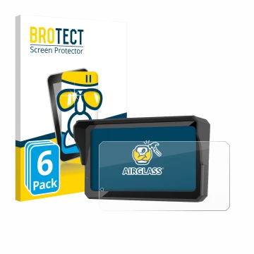 Parte frontal de un envase de producto con el logotipo de la marca BROTECT. Al lado se muestra el dispositivo Carpuride W602BS