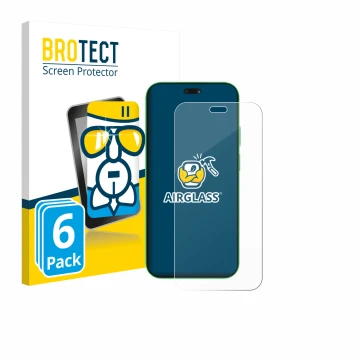 Parte frontal de un envase de producto con el logotipo de la marca BROTECT. Al lado se muestra el dispositivo Huawei Nova 15 U