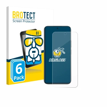 Parte frontal de un envase de producto con el logotipo de la marca BROTECT. Al lado se muestra el dispositivo realme C85 Pro 4
