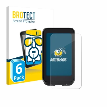 Parte frontal de un envase de producto con el logotipo de la marca BROTECT. Al lado se muestra el dispositivo igpsport BiNavi 