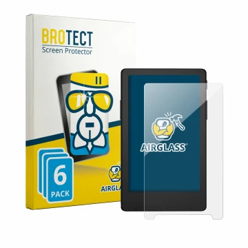Parte frontal de un envase de producto con el logotipo de la marca BROTECT. Al lado se muestra el dispositivo Xteink X4 Classi
