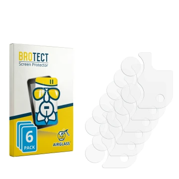 Parte frontal de un envase de producto con el logotipo de la marca BROTECT. Al lado está el protector de pantalla correspondie