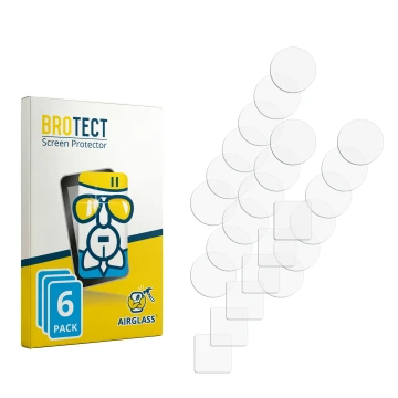Parte frontal de un envase de producto con el logotipo de la marca BROTECT. Al lado está el protector de pantalla correspondie