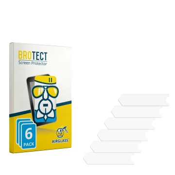 Parte frontal de un envase de producto con el logotipo de la marca BROTECT. Al lado está el protector de pantalla correspondie
