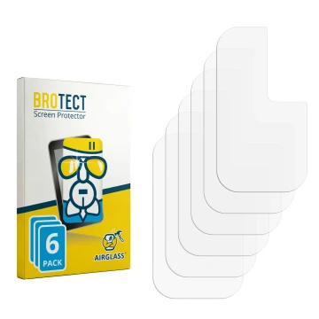 Parte frontal de un envase de producto con el logotipo de la marca BROTECT. Al lado está el protector de pantalla correspondie