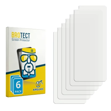 Parte frontal de un envase de producto con el logotipo de la marca BROTECT. Al lado está el protector de pantalla correspondie