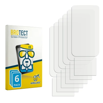 Parte frontal de un envase de producto con el logotipo de la marca BROTECT. Al lado está el protector de pantalla correspondie