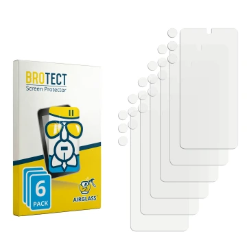 Parte frontal de un envase de producto con el logotipo de la marca BROTECT. Al lado está el protector de pantalla correspondie