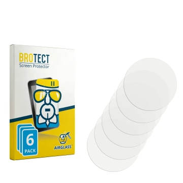Parte frontal de un envase de producto con el logotipo de la marca BROTECT. Al lado está el protector de pantalla correspondie