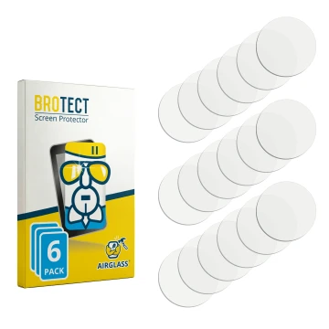 Parte frontal de un envase de producto con el logotipo de la marca BROTECT. Al lado está el protector de pantalla correspondie