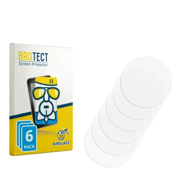 Parte frontal de un envase de producto con el logotipo de la marca BROTECT. Al lado está el protector de pantalla correspondie