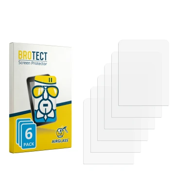 Parte frontal de un envase de producto con el logotipo de la marca BROTECT. Al lado está el protector de pantalla correspondie