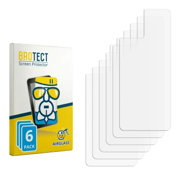 Parte frontal de un envase de producto con el logotipo de la marca BROTECT. Al lado está el protector de pantalla correspondie