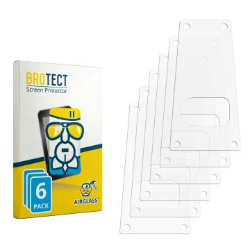 Parte frontal de un envase de producto con el logotipo de la marca BROTECT. Al lado está el protector de pantalla correspondie