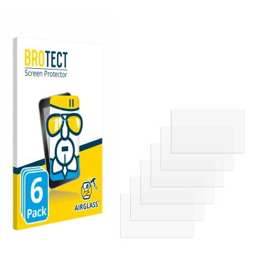Parte frontal de un envase de producto con el logotipo de la marca BROTECT. Al lado está el protector de pantalla correspondie