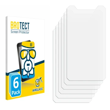 Parte frontal de un envase de producto con el logotipo de la marca BROTECT. Al lado está el protector de pantalla correspondie