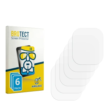 Parte frontal de un envase de producto con el logotipo de la marca BROTECT. Al lado está el protector de pantalla correspondie
