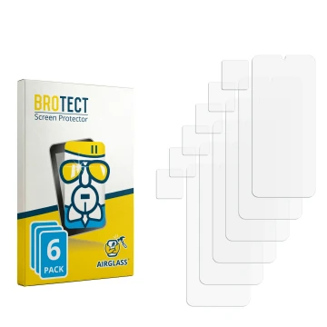 Parte frontal de un envase de producto con el logotipo de la marca BROTECT. Al lado está el protector de pantalla correspondie