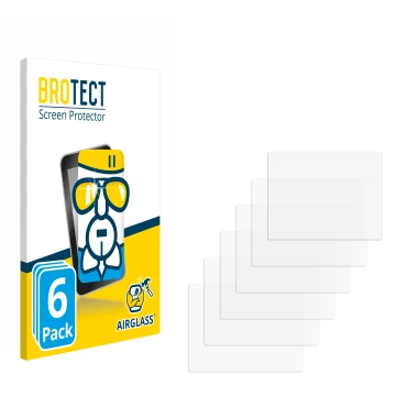 Parte frontal de un envase de producto con el logotipo de la marca BROTECT. Al lado está el protector de pantalla correspondie