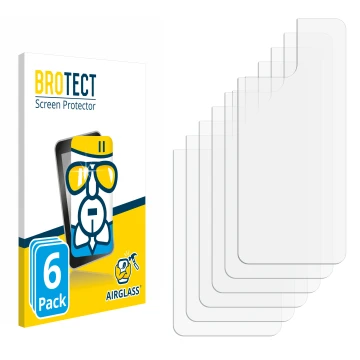 Parte frontal de un envase de producto con el logotipo de la marca BROTECT. Al lado está el protector de pantalla correspondie