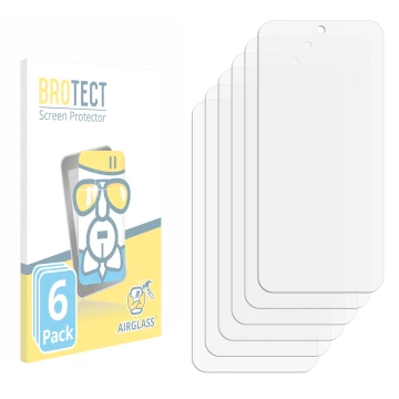 Parte frontal de un envase de producto con el logotipo de la marca BROTECT. Al lado está el protector de pantalla correspondie