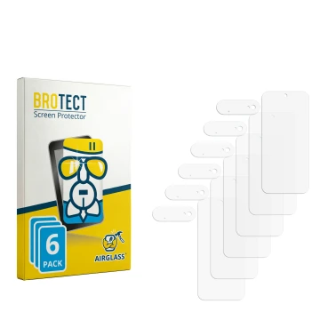 Parte frontal de un envase de producto con el logotipo de la marca BROTECT. Al lado está el protector de pantalla correspondie