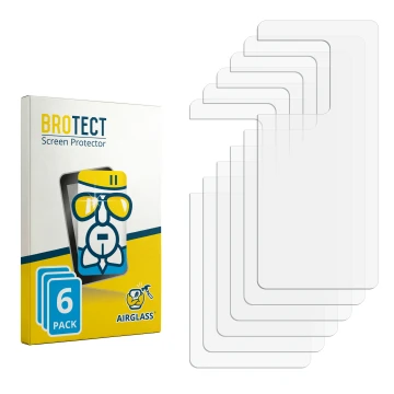 Parte frontal de un envase de producto con el logotipo de la marca BROTECT. Al lado está el protector de pantalla correspondie