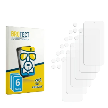 Parte frontal de un envase de producto con el logotipo de la marca BROTECT. Al lado está el protector de pantalla correspondie