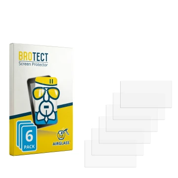 Parte frontal de un envase de producto con el logotipo de la marca BROTECT. Al lado está el protector de pantalla correspondie